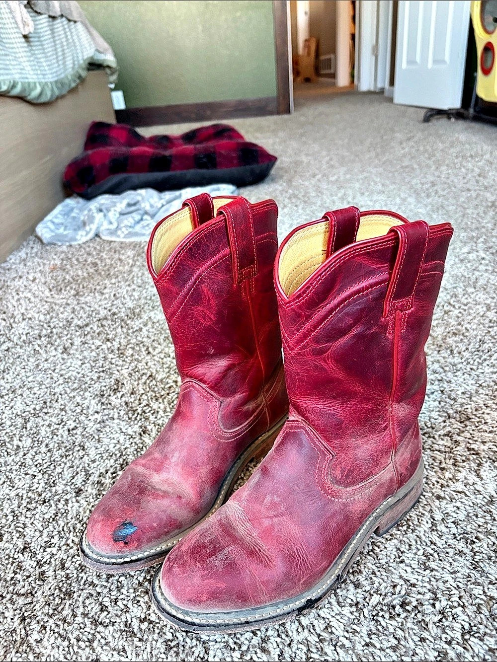 Justin 7830 Red Leather Western Boots US 7B
